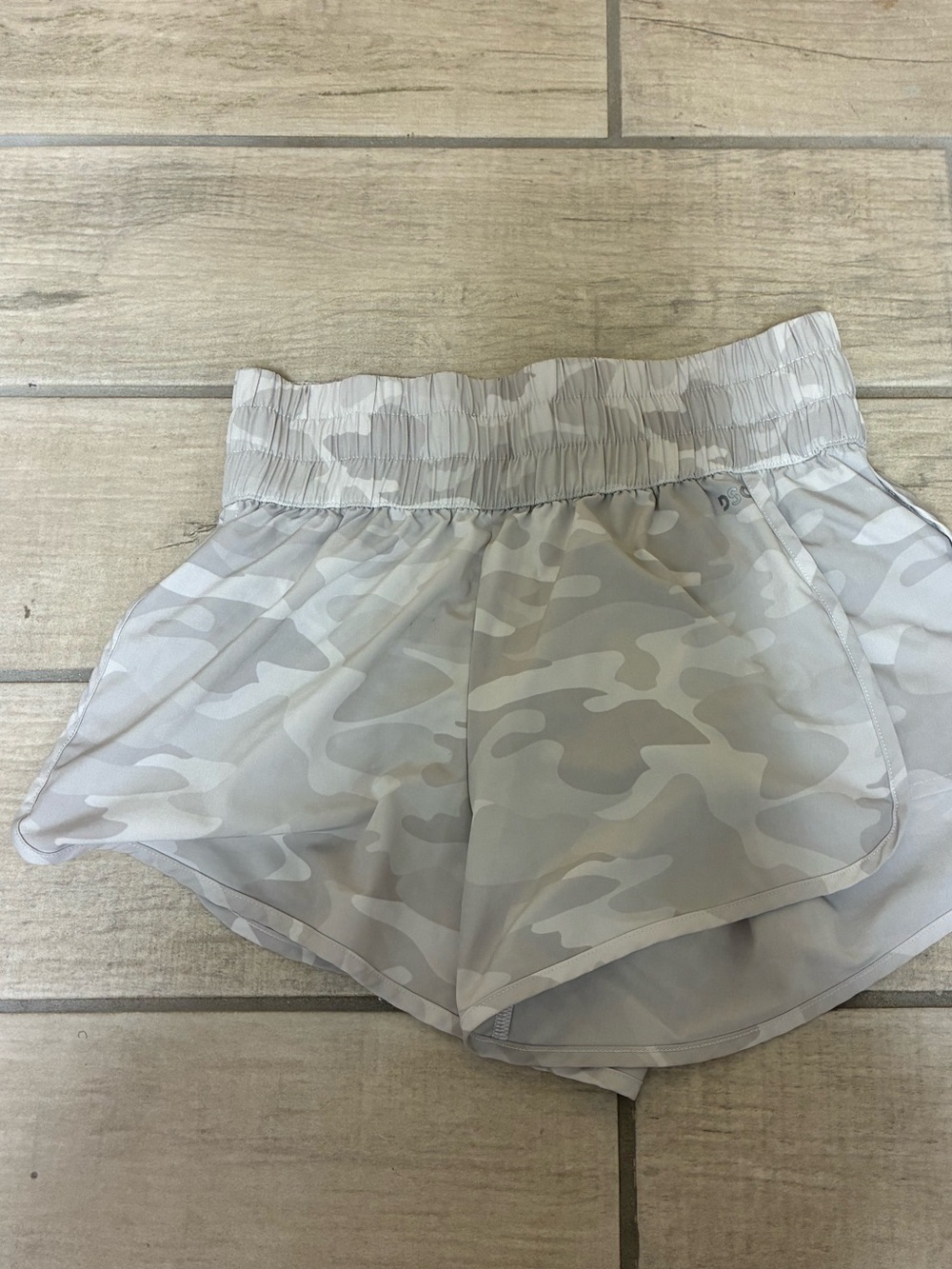 Women’s Light Gray Camo Running Shorts